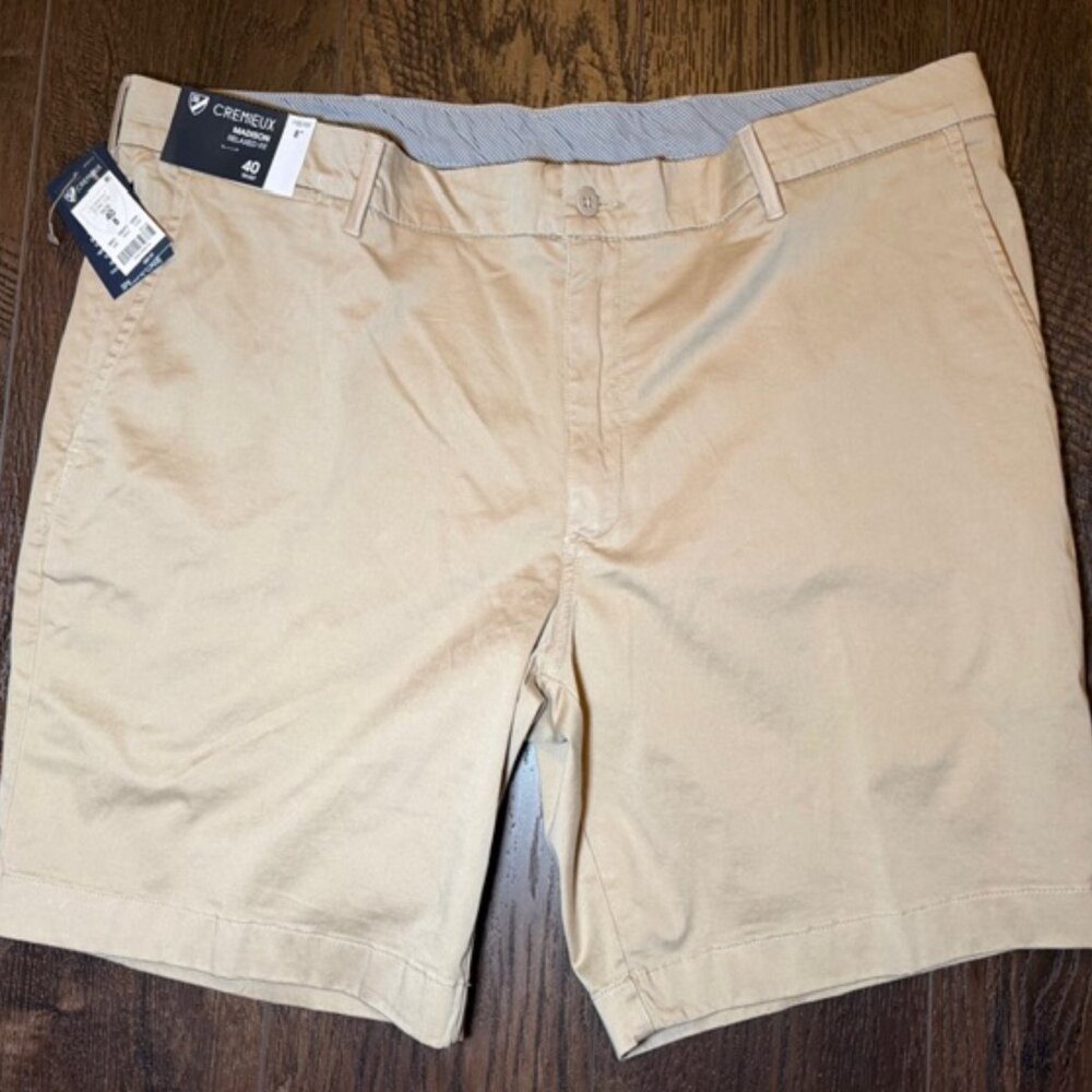 Cremieux Madison Relaxed Fit Khaki Shorts Men's Size 40 Waist 8" Inseam NWT